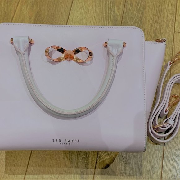Ted Baker Pink Bow Satchel with Rose Gold Hardware - Picture 2 of 5